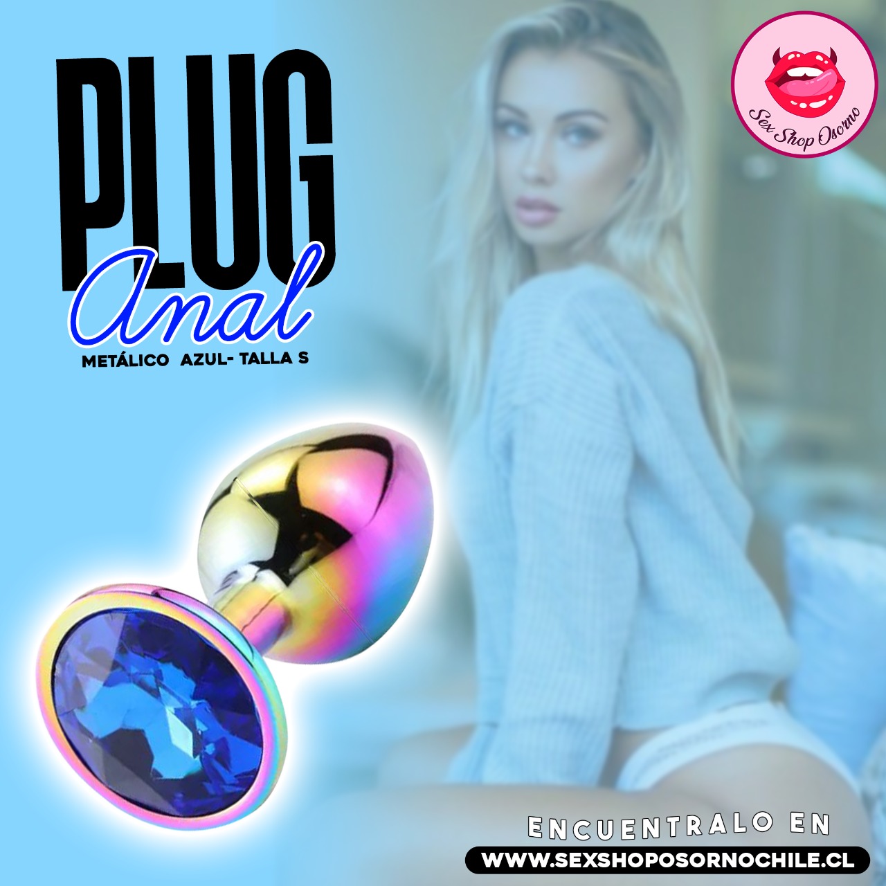 Plug Anal Metálico Tornasol Talla S – Sexshop Osorno Chile